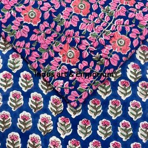 ผ้าคอตตอนแคมบริกพิมพ์ลายบล็อก 60x60 ซม. ผ้าพิมพ์ลายแบบดั้งเดิมจากเมืองชัยปุระ - Product Image 4