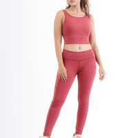 Ensemble de yoga pour femmes, nouveau style, personnalisable à l'avant, 2 pièces, spandex/polyester, taille élastique, décontracté, pour la salle de sport, la remise en forme