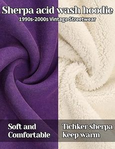 Sweat à capuche personnalisé avec logo, doublure en sherpa, style décontracté, coupe oversize, effet délavé, en molleton sherpa de luxe - Product Image 5