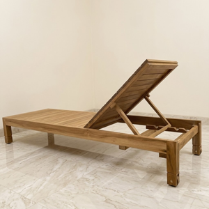 Chaises de plage commerciales en teck résistantes aux intempéries, chaise longue réglable à lattes pour projets hôteliers et piscinés - Product Image 5