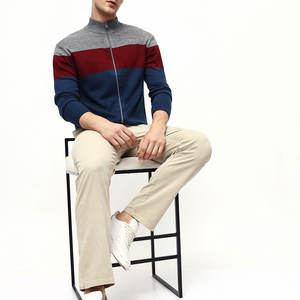 Sudadera Personalizada de Cuello Alto para Hombre, 100% Lana Orgánica, Talla Grande, Hombros Caídos, Cierre de Cremallera de un Cuarto, Sudadera Lisa para Hombre - Product Image 3