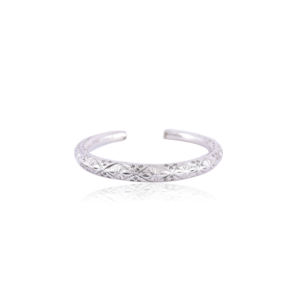 Classic Textured Sterling <b>Silver</b> Open <b>Cuff</b> Charm <b>Bracelet</b> by <b>Silver</b> Mountain for Unisex Women's - Product Image 4