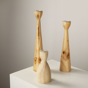 Support de bougie haut de gamme en bois, style nordique rustique, pour bougies chauffe-plat, accessoire de décoration Ramadan, par MULTI CRAFT - Product Image 2