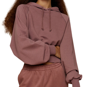 Sudadera con Capucha para Mujer, Color Sólido, Algodón y Bambú, Tejido de Punto, Manga Larga, Transpirable, Ropa Casual de Otoño - Product Image 1