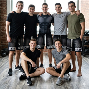 REXFIT SPORTS Fabricante de Ropa Deportiva Personalizada, Pantalones Cortos Deportivos para Hombre, Diseño Personalizado, Pantalones Cortos Ajustados para Gimnasio y Running con Efecto Desgastado por el Sol - Product Image 2