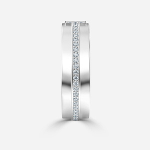 Bague de mariage de luxe pour homme EtherStar 0,45 ct en diamant de laboratoire, en or, double T, micro-pavé, style éternité - Product Image 3