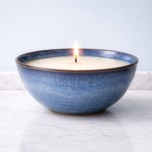 Blush Glow Ceramic <b>Candle</b> Vessel Deep Bowl Thick Heat Resistant Smooth Textured Glaze Finish Single Wick Elegant Home Decor - Product Image 5