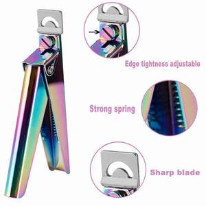 Nuevo Cortador de Uñas de Acero Inoxidable con Punta de Color Arcoíris Ajustable, Cortador de Uñas Acrílicas, Recortador de Uñas para Pedicura - Product Image 3