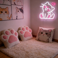 Neonawall En gros Enseigne néon LED personnalisée IP65 motif chat mignon et cœur, à intensité variable USB, Décoration murale pour Chambre, Salle de jeux, Fête, Mariage et Maison