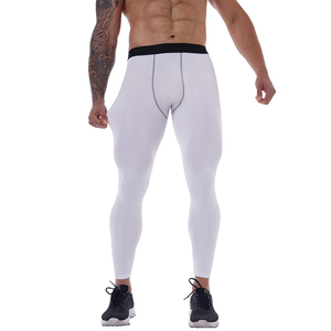 Hot Sale White Full Length <b>Seamless</b> <b>Leggings</b> Elastic Waist Sport Compression Pants With Contrast Stitch - Product Image 3