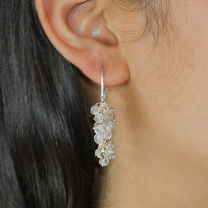 925 Sterling Silver Moonstone <b>Cute</b> Drop <b>Earrings</b> Rhodium Plated Beaded Dangle for Women Party Wedding Engagement Gift - Product Image 1