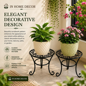 Soporte de Metal Resistente para Plantas, Soporte Redondo para Macetas, Soporte de Hierro para Interiores y Exteriores, Decoración para Balcón, Jardín, Patio y Hogar - Product Image 5