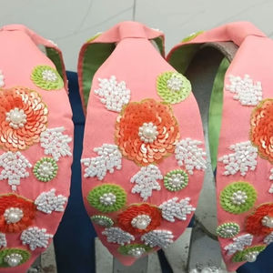 Bande de cheveux personnalisable pour femmes broderie perlée à la main multicolore fantaisie Design noël élégant amoureux de la mode strass - Product Image 6