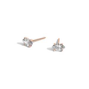 Minimalist Marquise Cut Lab Grown Diamond IGI Certified 14K/18K Solid Gold 925 <b>Silver</b> Claw Prong Set Wedding Everyday <b>Stud</b> - Product Image 6
