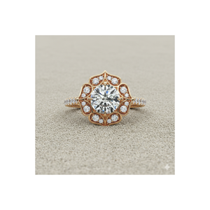 Bague de fiançailles avec halo de diamants en forme de larme - Product Image 1