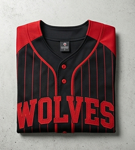 100% Polyester Baseball Jersey Men's Short Sleeve Black <b>Red</b> <b>Striped</b> Moisture Wicking Mesh V-Neck Button Baseball Jersey <b>Tops</b> - Product Image 3