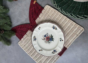 Christmas Gift Box Shaped Rattan <b>Placemat</b> Handmade Natural Woven Table <b>Placemat</b> <b>Xmas</b> Dining Table Decor Holiday Table Setting - Product Image 2