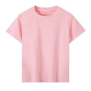 เสื้อยืดคอกลมแขนสั้นสีชมพูทรงปกติสำหรับผู้ชาย สไตล์ลำลอง ผ้าถัก สีพื้น ดีไซน์โอเวอร์ไซส์ ผ้าฝ้าย 100% ด้านหน้า - Product Image 1