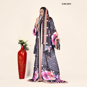 Élégante Abaya en Chiffon Légère à Col Ouvert, Vêtement Islamique pour Fêtes, Usage Quotidien, Bureau et Prières – En Vente - Product Image 3