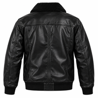 Blouson aviateur en cuir de vache véritable noir pour homme, doublure en sherpa, respirant, fermeture éclair, style moto, vêtements d'hiver