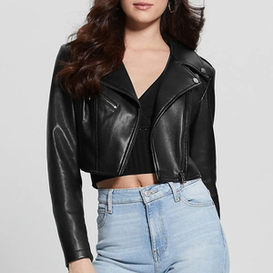 Chaqueta Corta de Cuero para Mujer, Informal, Transpirable, con Logotipo Estampado, de la Mejor Calidad, Venta Directa de Fábrica, OEM - Product Image 5