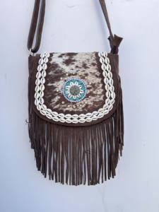 Bolsos de Flecos de Cuero Vacuno Auténtico de Estilo Occidental, Bolso Bandolera de Cuero Elegante, Bolsos Bohemios, Bolso Vintage con Estilo Gitano - Product Image 5