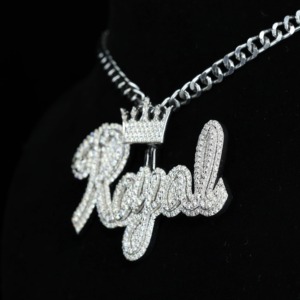Hip Hop Jewelry Mens Iced Out Custom Letter <b>Pendant</b> 925 Sterling <b>Silver</b> VVS Moissanite Diamond Number Name <b>Initial</b> Logo <b>Pendant</b> - Product Image 4