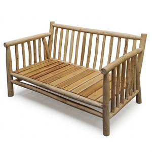 Muebles KAG, Banco de Patio Moderno de Madera de Teca, 2 Plazas, Estructura de Madera, Modelo BEN16 - Product Image 1