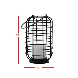 Farol de hierro con diseño de malla, 8.75 pulgadas de alto x 8.5 pulgadas de ancho, portavelas duradero para decoración del hogar - Product Image 6