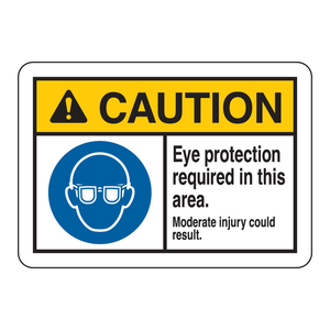 Panneau de signalisation de sécurité pliable en polycarbonate pour zones industrielles et de laboratoire : Attention, protection des yeux requise - Product Image 3