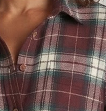 Chemise en flanelle à carreaux pour femme, manches longues, col boutonné, coupe décontractée ample, hiver, 100% coton, épaules tombantes, style baggy, poids moyen - Product Image 4