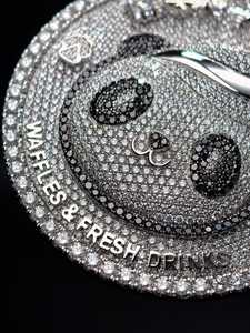 Pendentif Panda Or Blanc VVS 18 carats en Argent Sterling 925 et Or Massif 10K, Breloque Animale Massif Style Hip Hop Iced Out, Vente en Gros - Product Image 4