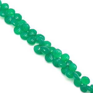 Perles de coquillages sculptées en onyx vert naturel, perles de pierres précieuses sculptées à la main, perles d'onyx vert percées sur le côté pour la fabrication de bijoux - Product Image 5