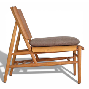 Fauteuil lounge de style minimaliste, structure en teck naturel, pour la décoration de la maison - Product Image 4