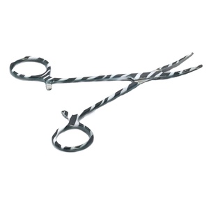 Pinces hémostatiques Crile à revêtement zébré blanc, 5,5 pouces, courbées, à motif complet, pinces chirurgicales pour usage dentaire, médical et artisanal - Product Image 1