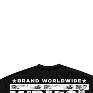 WORLDWIDE <b>Men's</b> <b>Black</b> Oversized Formal T-<b>Shirt</b> Short Sleeve Turtleneck <b>Silk</b> Screen Printed Letter Pattern Breathable - Product Image 3