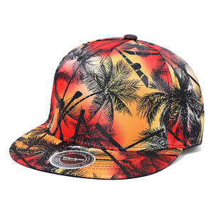 Wholesale Custom 6 Panel <b>Flat</b> Brim Floral Digital Sublimation Printed Sports <b>Caps</b> Sublimation Snapback <b>Caps</b> Hats - Product Image 5