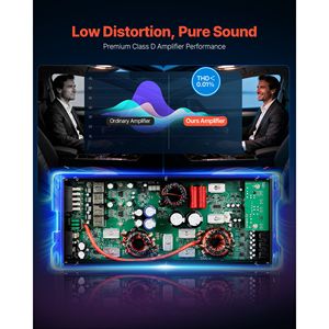 เครื่องขยายเสียงรถยนต์แบบบริดจ์ได้ 5 แชนแนล 4x100W/4x200W คลาส D มัลติแชนแนล สเตอริโอ 4 โอห์ม - Product Image 3