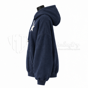 Sweat-shirt à capuche surdimensionné pour femme avec motif étoile, style streetwear décontracté - Product Image 5