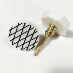 ลูกบิดประตูหินหินอ่อนธรรมชาติรูปดอกไม้สลักเป็นโลหะมือจับเฟอร์นิเจอร์ห้องครัวและลูกบิดลิ้นชักตู้ - Product Image 2