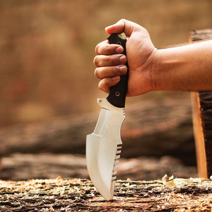 Couteau de survie artisanal en acier inoxydable avec manche en Micarta et étui en cuir fin – Couteaux de traqueur pour le bushcraft - Product Image 5