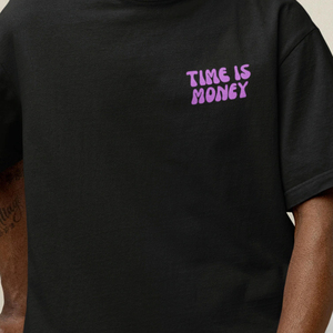 <b>Mens</b> Oversized <b>Black</b> Cotton T <b>Shirt</b> <b>Short</b> <b>Sleeve</b> O Neck Time Is Money Print Casual Jersey Tee Breathable Loose Fit Street Style - Product Image 6