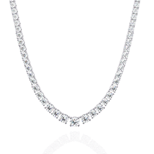 Collar de cadena de tenis de lujo con diamantes cultivados en laboratorio de corte redondo, certificado CVD IGI, de oro macizo de 14K - Product Image 6