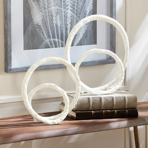 Handmade Circular Sculpture Abstract Geometric Tabletop Decor Minimalist Art <b>Figure</b> for Living Room - Product Image 5