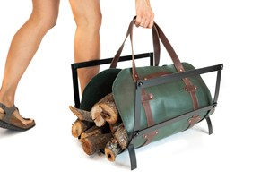 Bolsa de transporte de leña de cuero genuino personalizada, resistente, hecha a mano, estilo vintage, LWC-0033 - Product Image 5