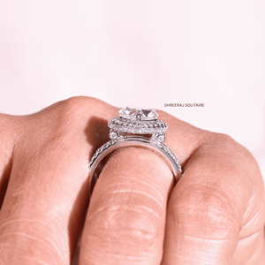 2 Carat Heart Cut Lab Grown Diamond DEF-VVS Rhodium Plated IGI Certified CVD Engagement Ring 14K White Gold Custom Jewelry - Product Image 3