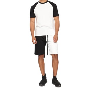 Men's Color Blocked <b>Raglan</b> Sleeve <b>T</b>-<b>Shirt</b> with Contrast Trim Regular Fit Casual 100% Cotton Knitted O-Neck Top - Product Image 1