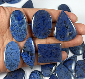 Wholesale Lot Radha Arts Natural Blue Dumortierite Cabochon Loose Gemstone 20-35mm Handmade Healing for Pendant Jewelry Making - Product Image 1