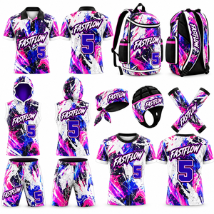 ชุดเสื้อเจอร์ซีย์แบบพิมพ์ลาย 7v7 Heat-Transfer สำหรับฟุตบอลแบบ Flag Football ชุดยูนิฟอร์มแบบกำหนดเองพร้อมแพ็คเกจพิเศษสำหรับการฝึกซ้อมตำแหน่งควอเตอร์แบ็ค ป้องกันแบคทีเรีย - Product Image 1