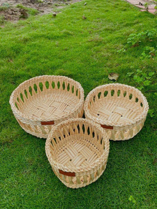 Natural Rattan <b>Storage</b> <b>Baskets</b> With Handles <b>Rectangle</b> Rustic Multi Purpose Decorative <b>Basket</b> For Living Room Bathroom Picnic - Product Image 5